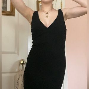 Deep v black dress